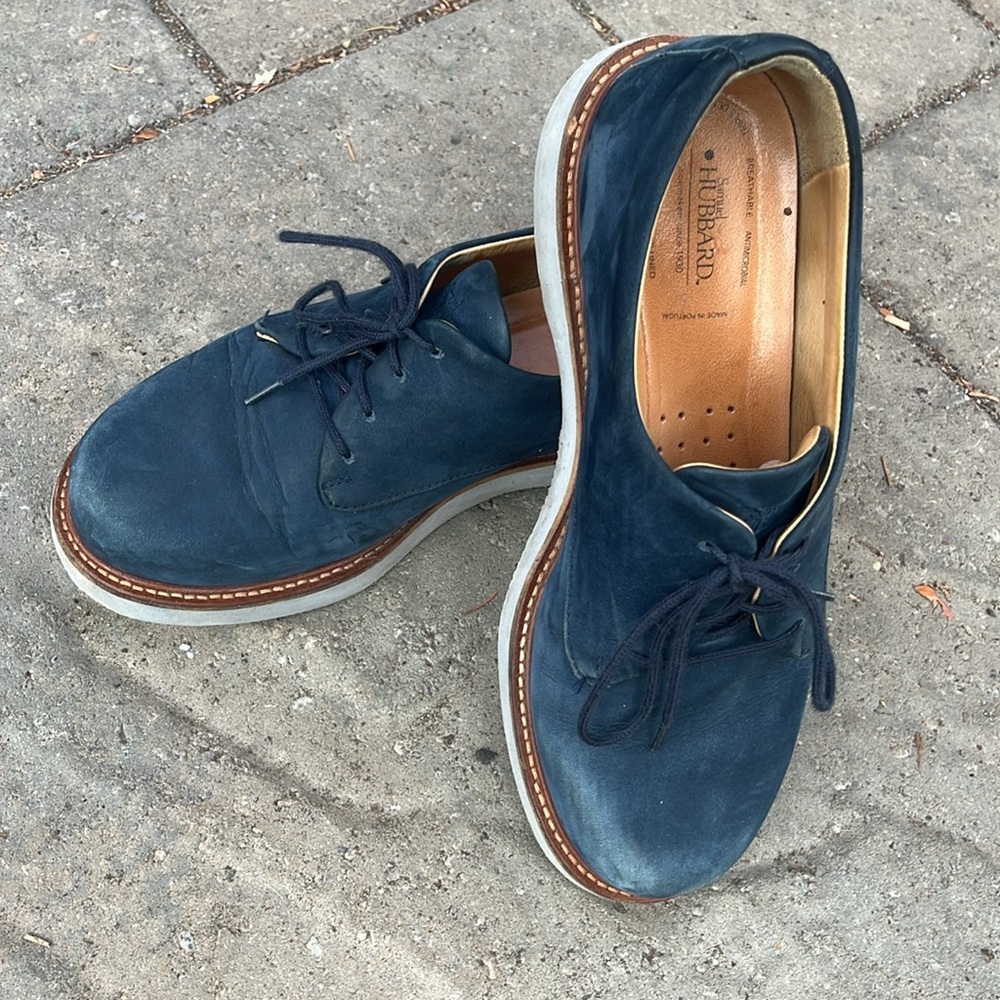 Navy Blue [Leather & NuBuck] Oxford Shoes